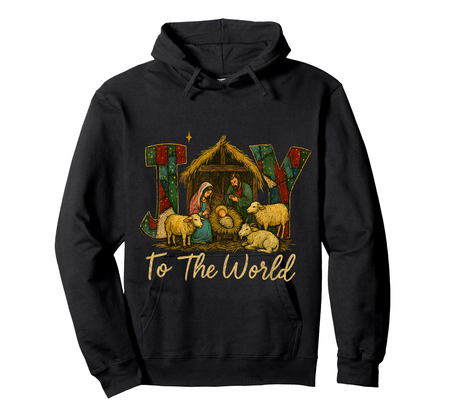 Rustic Nativity Joy to The World – Faithful Christmas Art T-Shirt