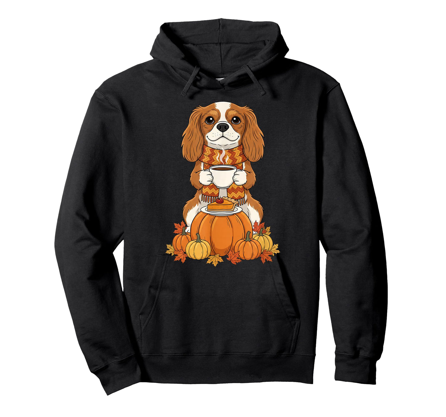 Cavalier King Charles Spaniel Coffee Autumn Thanksgiving T-Shirt