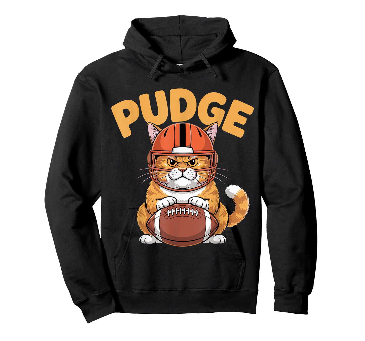 Pudge Grumpy Football Cat T-Shirt