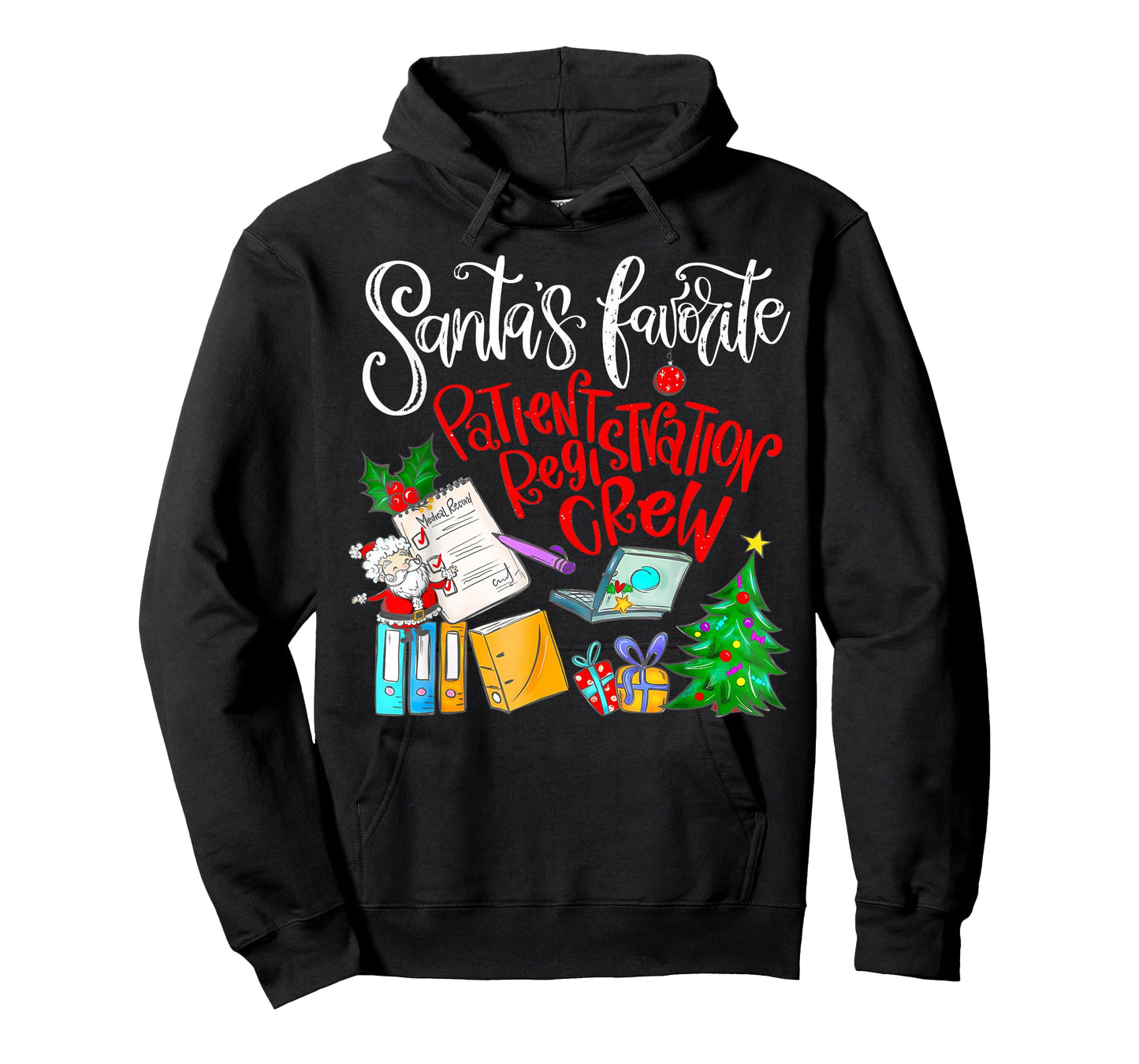 Santa's Favorite Patient Registration Crew Access Christmas T-Shirt