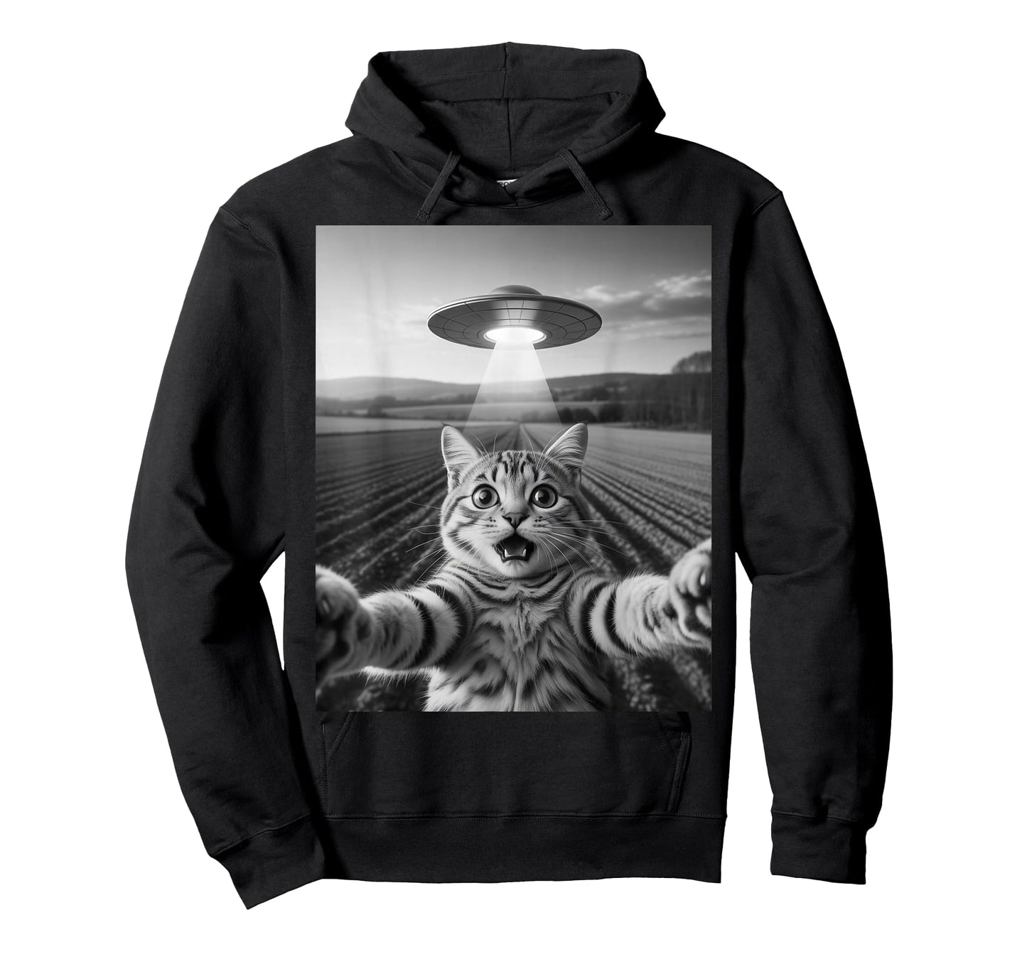 Cat Selfie with UFO Funny Cat for Men Women Kids T-Shirt