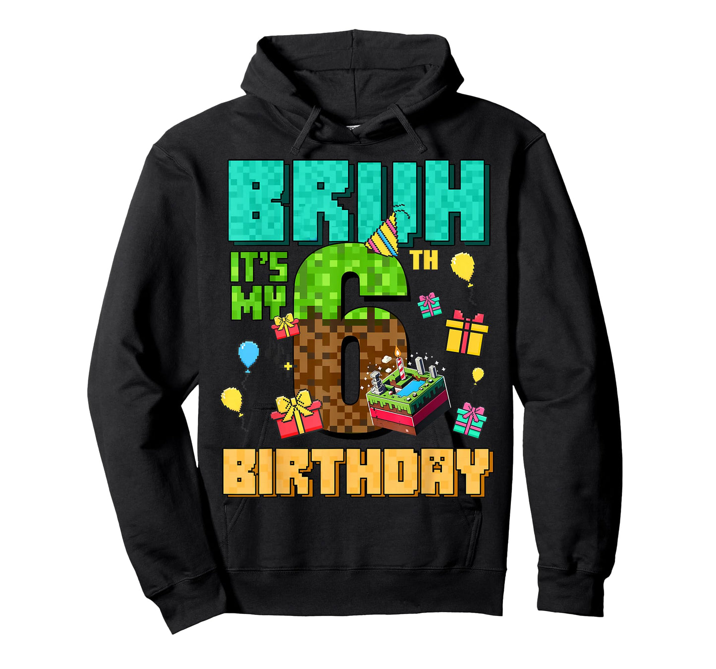 Vintage Bruh Its My 6th Birthday Game Gift for Boy Girl Kid T-Shirt