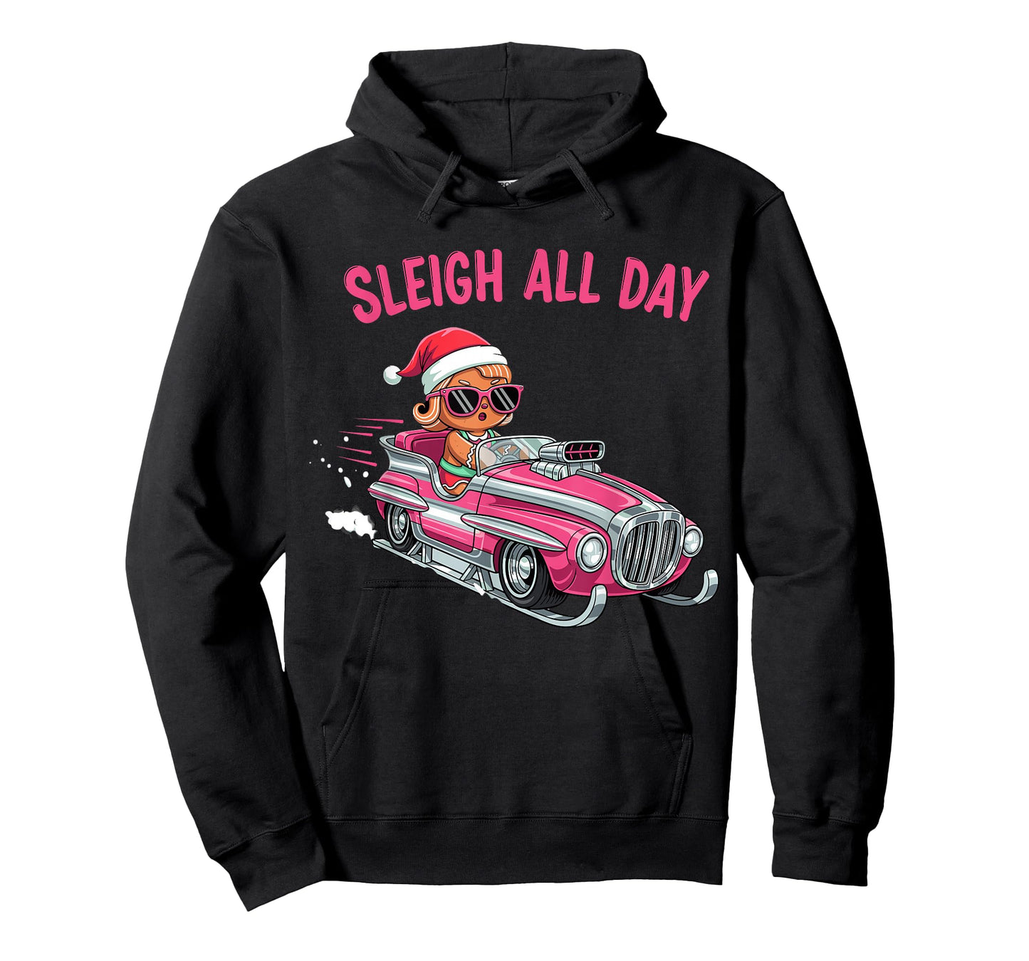 Sleigh All Day Pink GroovyGingerbread Candy Christmas Girls T-Shirt