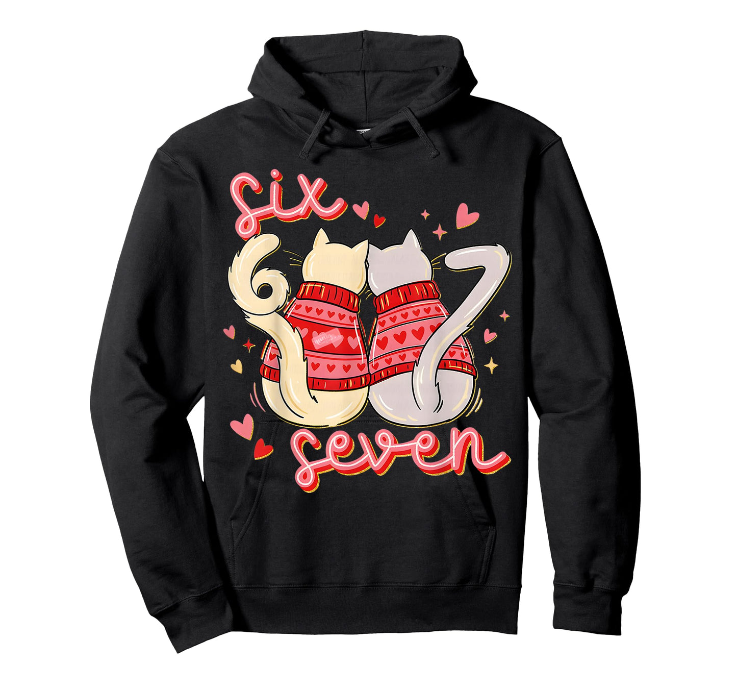 Funny 67 Meme Cat Heart Valentines Six Seven Cat 6 7 Memes T-Shirt