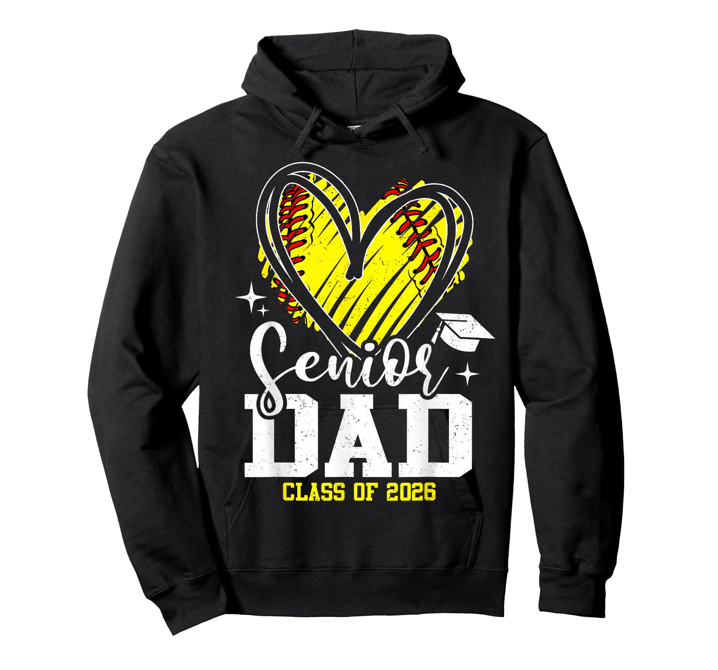 Senior Dad Class of 2026 Softball Graduation Heart T-Shirt