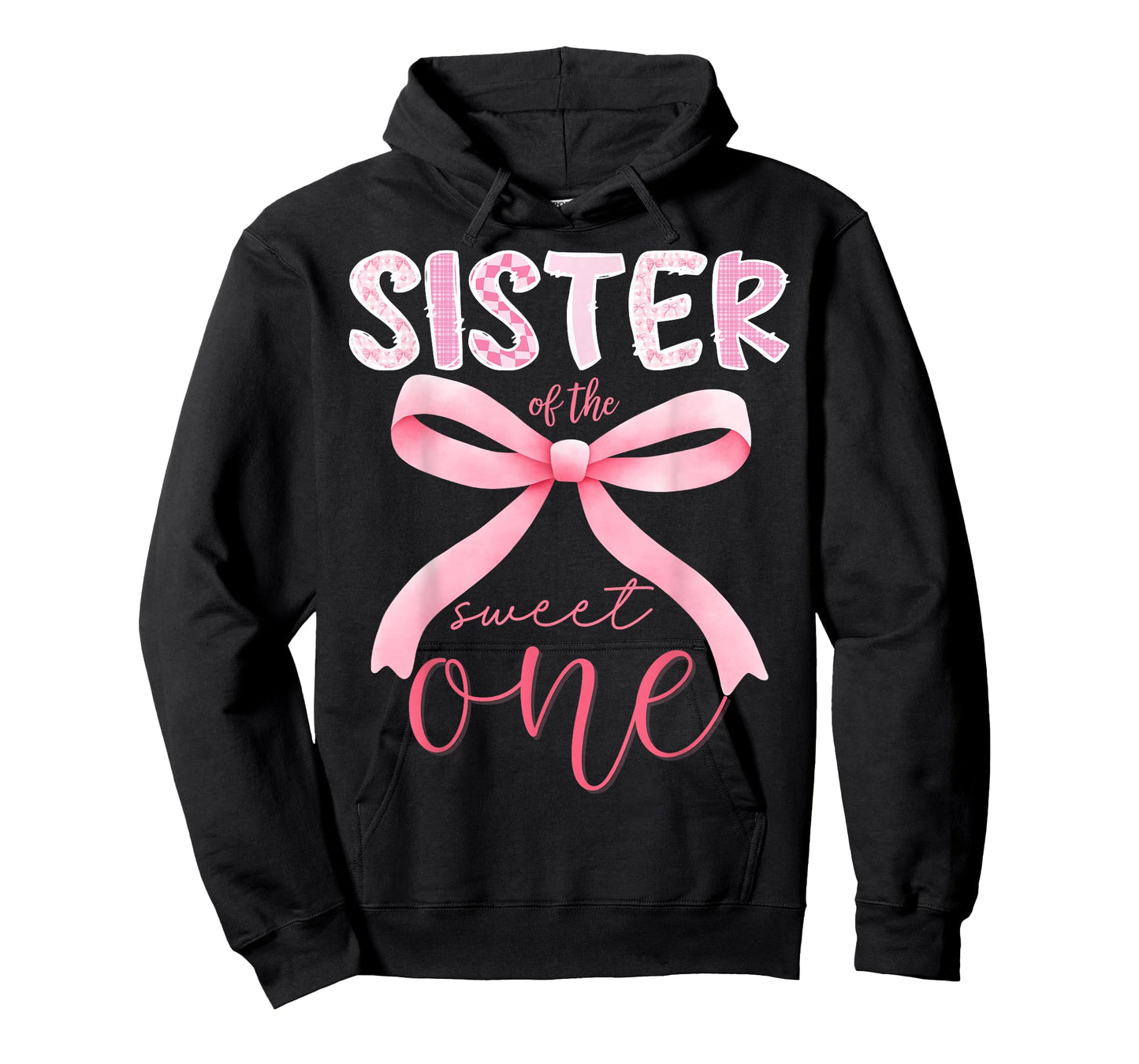 Sister of The Sweet One Pink Coquette Bow 1st Birthday Girl T-Shirt