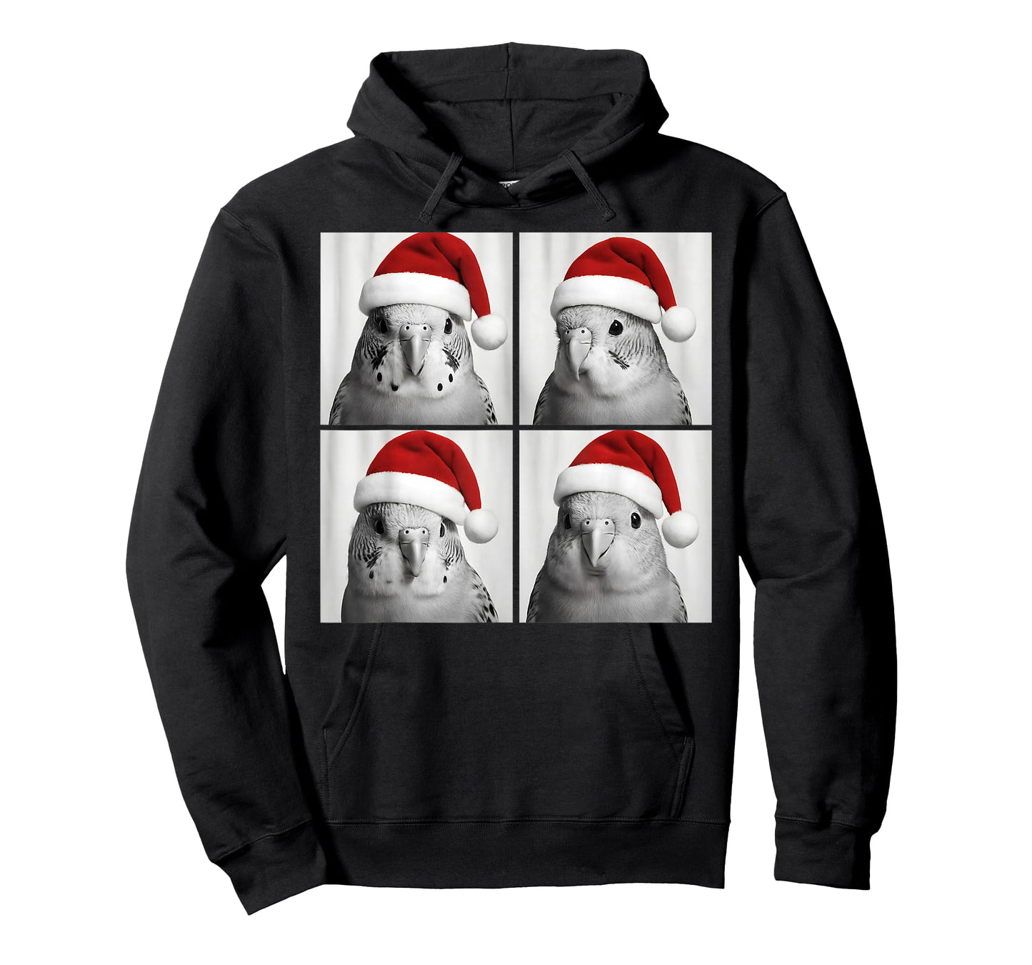 Funny Christmas Budgie Bird Santa Photo Booth T-Shirt
