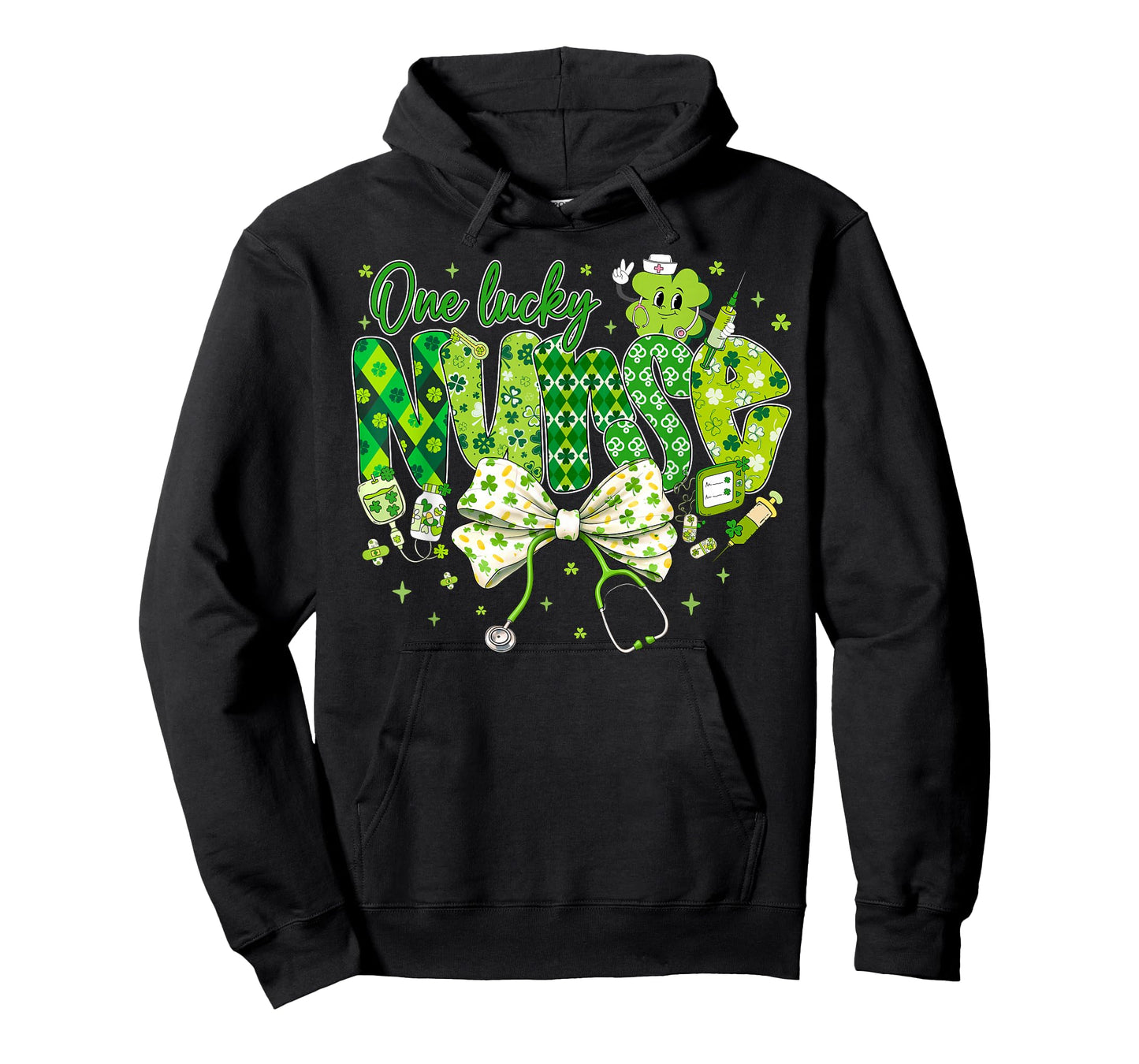 One Lucky Nurse St Patrick's Day Coquette Bow Shamrock Women T-Shirt