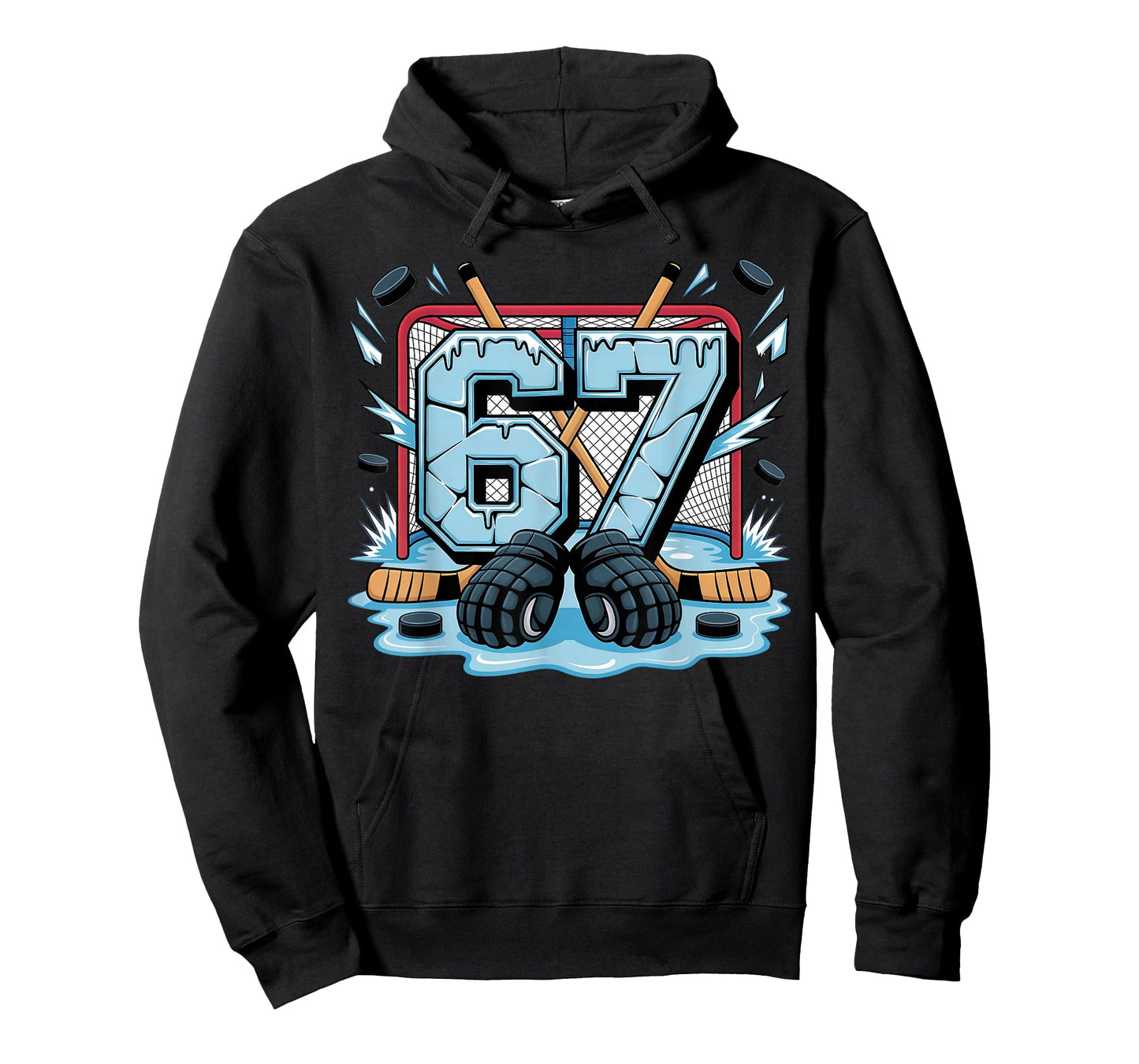 Hockey 67 Drip Ice Rink Gloves Meme Six Seven Sports Boys T-Shirt