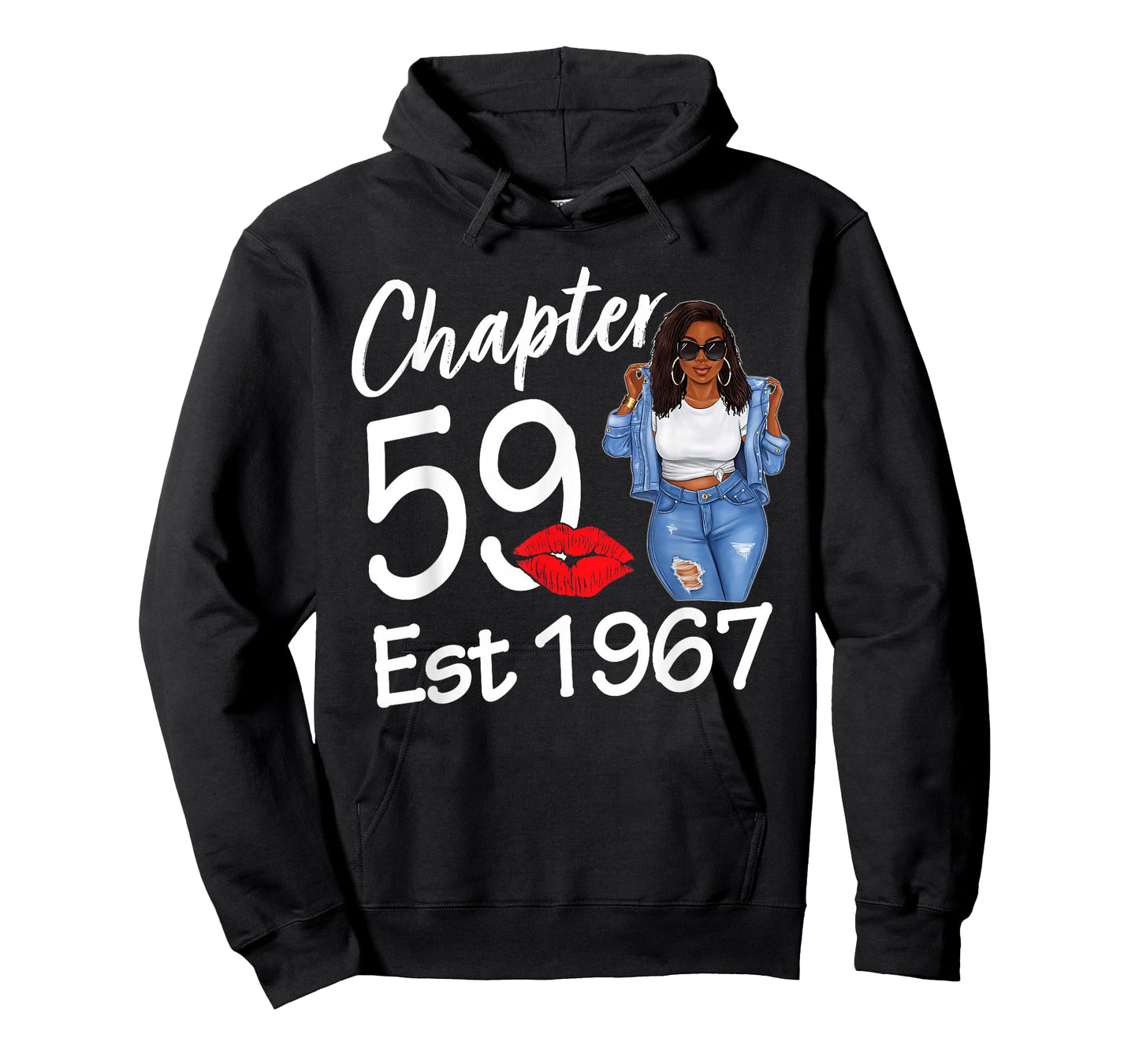 Chapter 59 Est 1967 59th Birthday Afro Black Queen T-Shirt