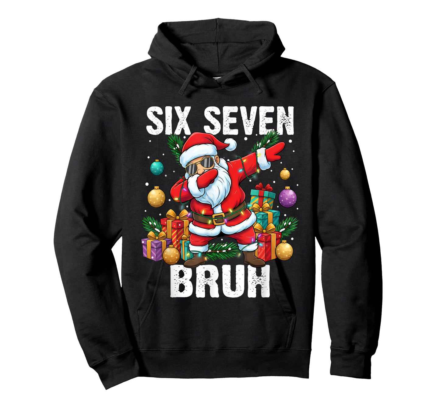 6-7 Bruh Christmas Cool Dabbing Santa Six Seven Meme Boys T-Shirt