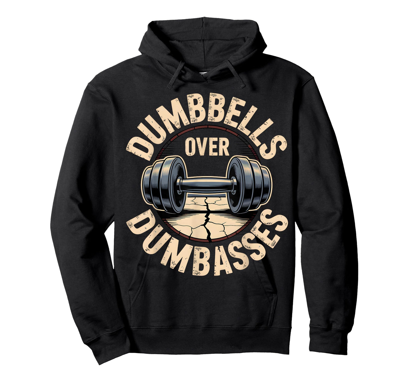 Dumbbells Over Dumbasses Retro Iron Strength Fitness Grunge T-Shirt