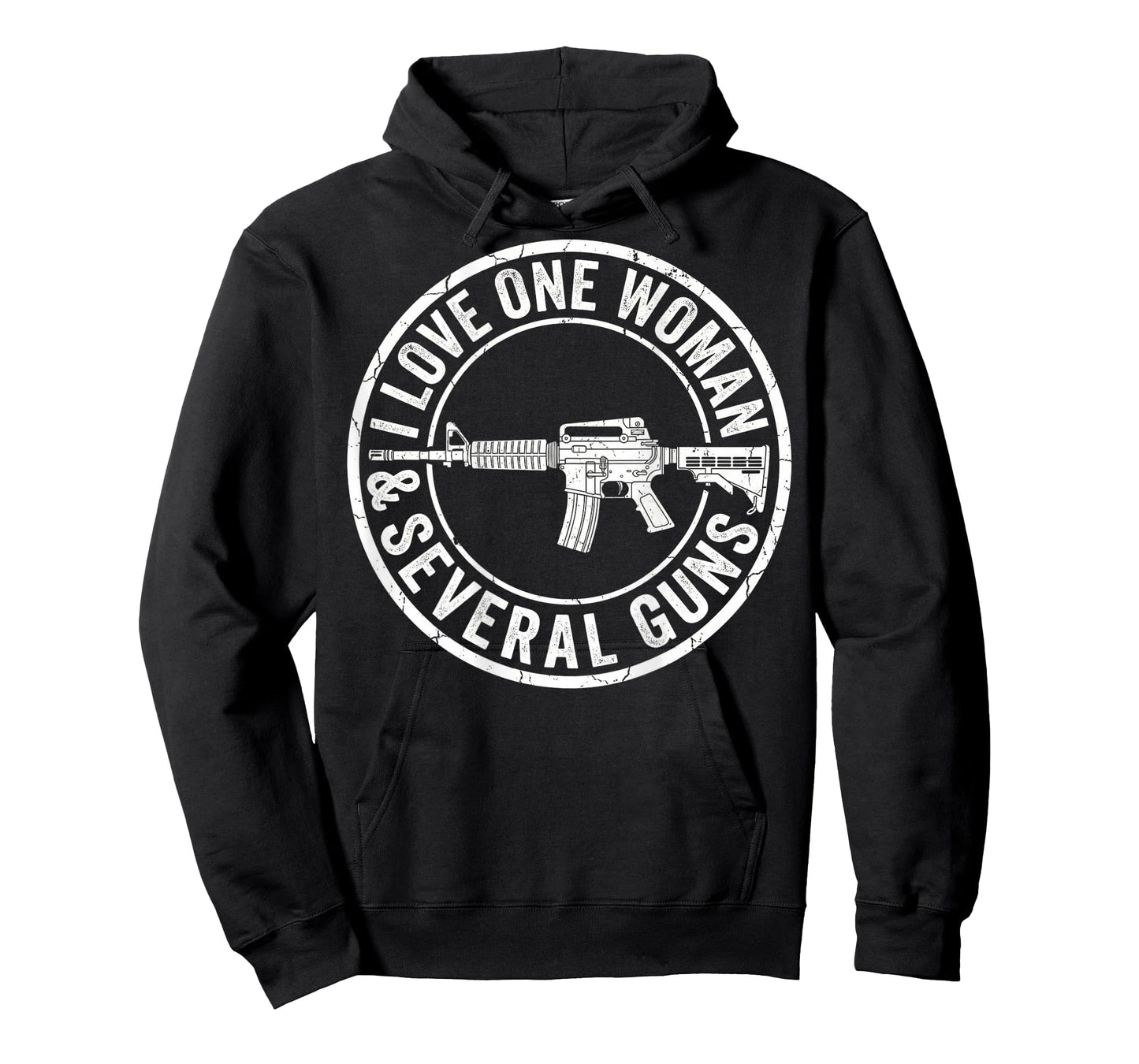 I Love One Woman & Several Guns Husband Funny Gun (on Back) T-Shirt