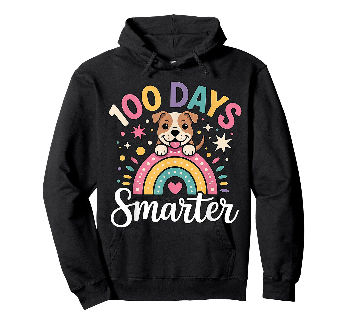 100 Days Smarter Pitbull Dog Rainbow 100th Day of School T-Shirt