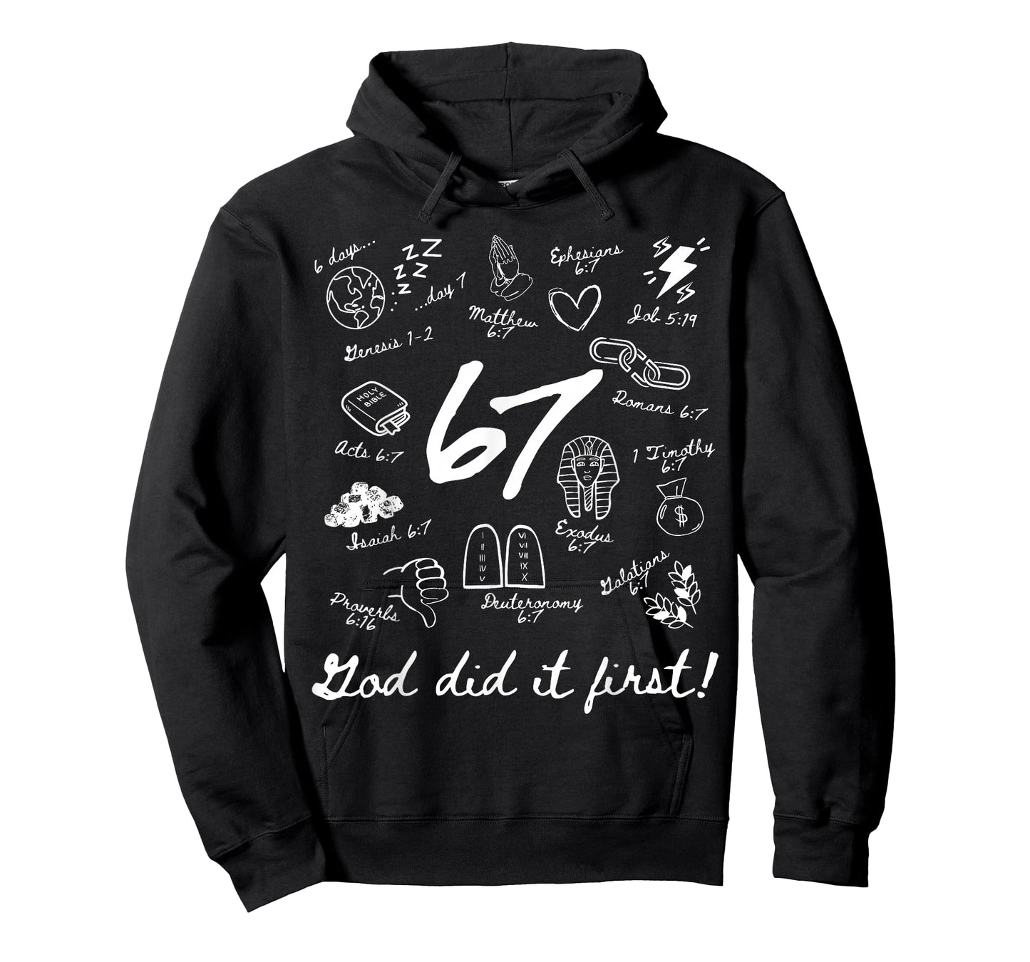Vintage God Did It First 67 Faith Six Seven Meme Christian T-Shirt