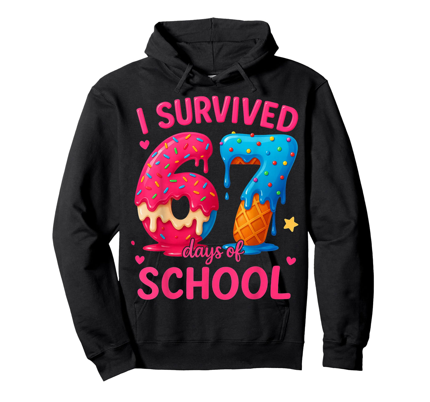 HUGvyn I Survived 67 Days of School Ice Cream Six Seven Meme T-Shirt