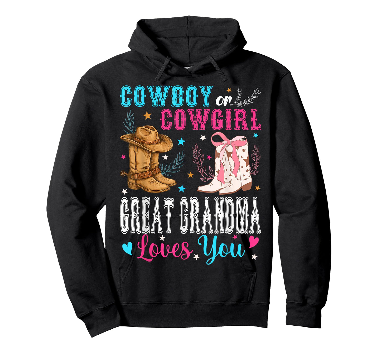 Cowboy Or Cowgirl Great Grandma Loves You Gender Reveal T-Shirt