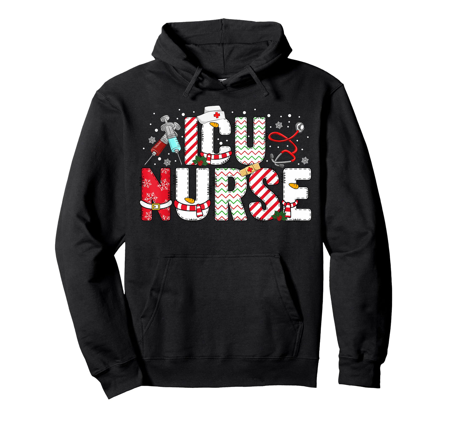Coquette ICU Nurse Christmas Nurse Pajama Xmas Nurse Crew T-Shirt