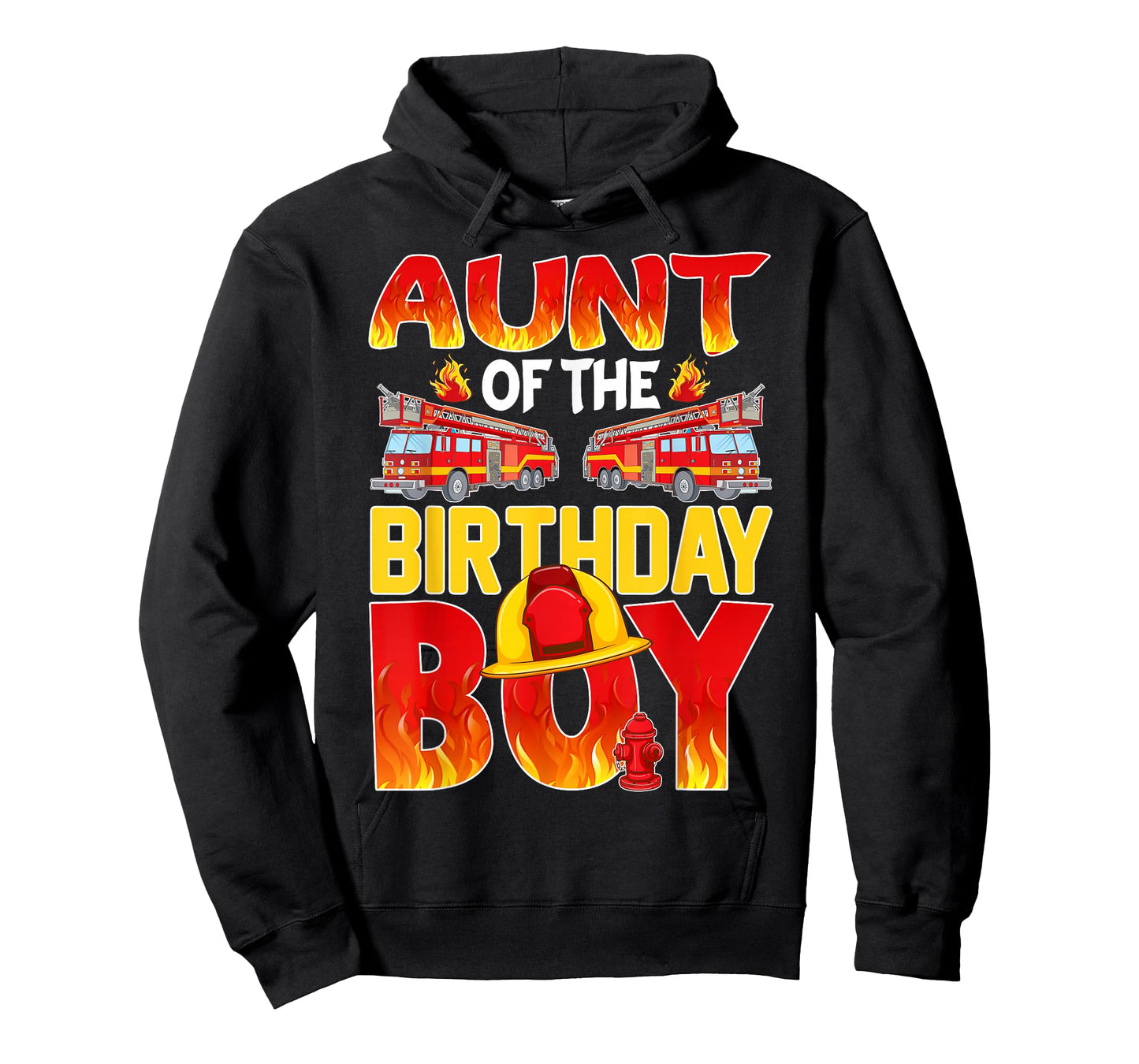 Aunt of The Birthday Boy Fire Truck Firefighter Bday T-Shirt