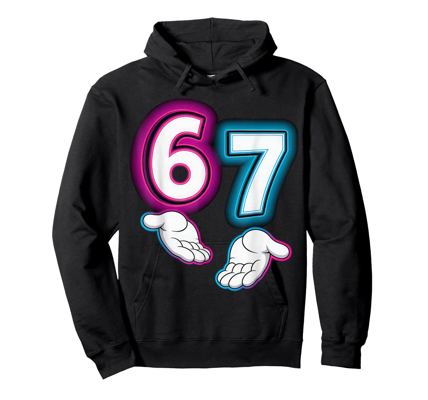 Six Seven 67 Meme 6 7 Glowing Hands T-Shirt