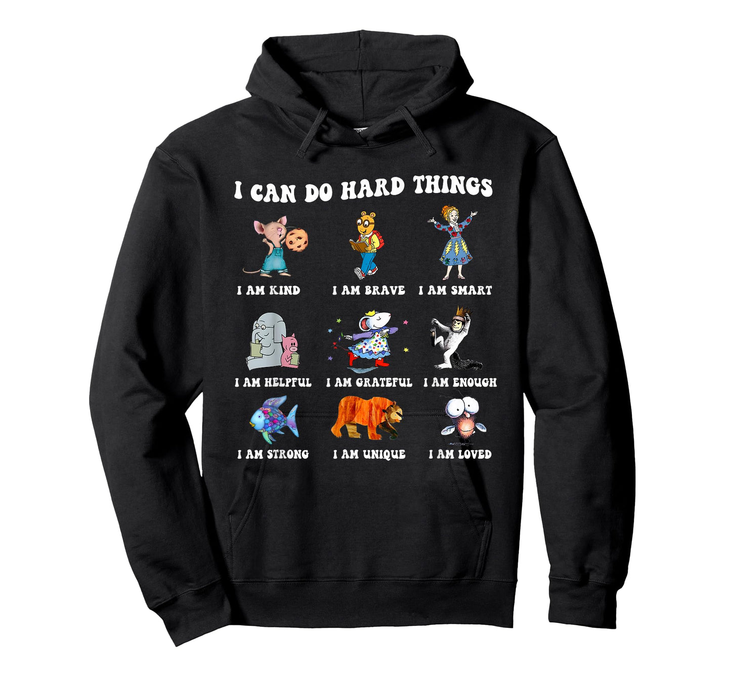 Read Book Characters I Can Do Hard Things Back to School T-Shirt