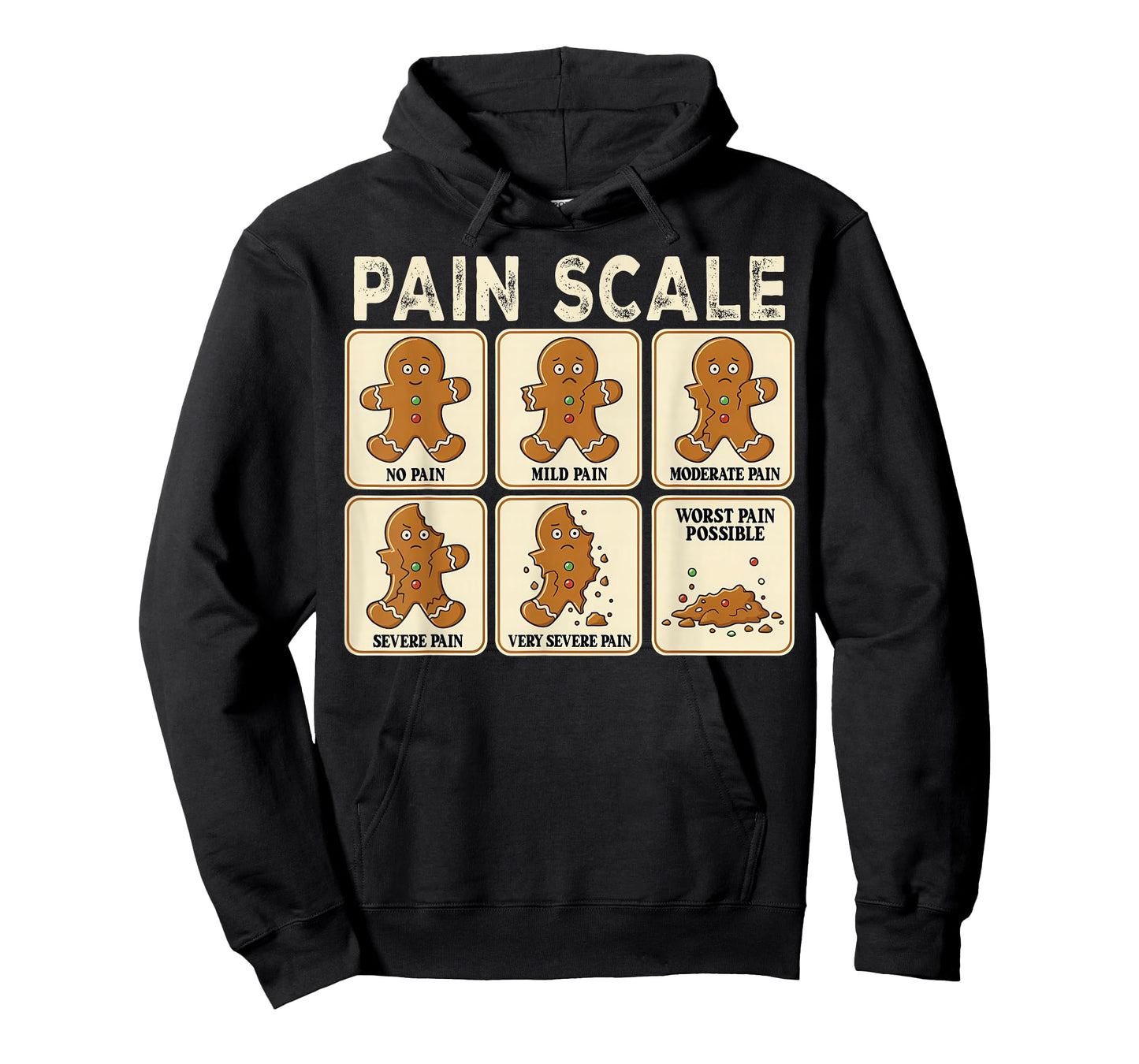 Funny Christmas Nurse Pain Scale Gingerbread Medical Humor T-Shirt