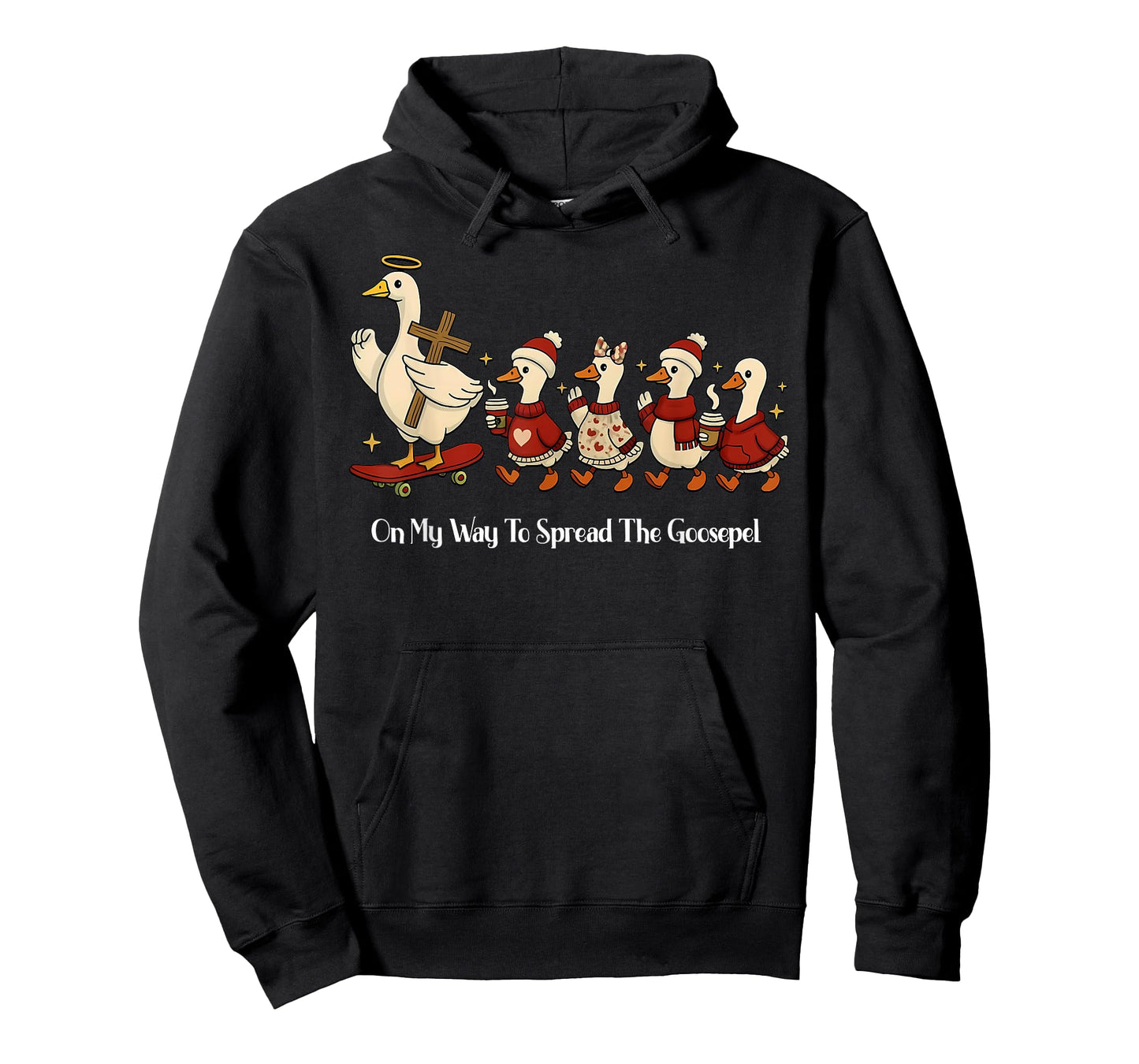 On My Way to Spread The Gospel Christian Christmas Goose T-Shirt