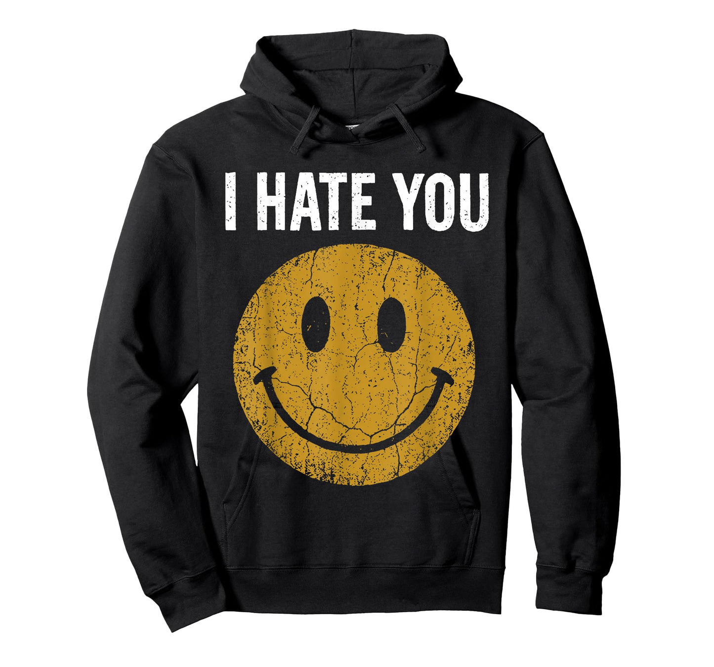 I Hate You Retro Vintage Yellow Happy Smile Face I Hate You T-Shirt