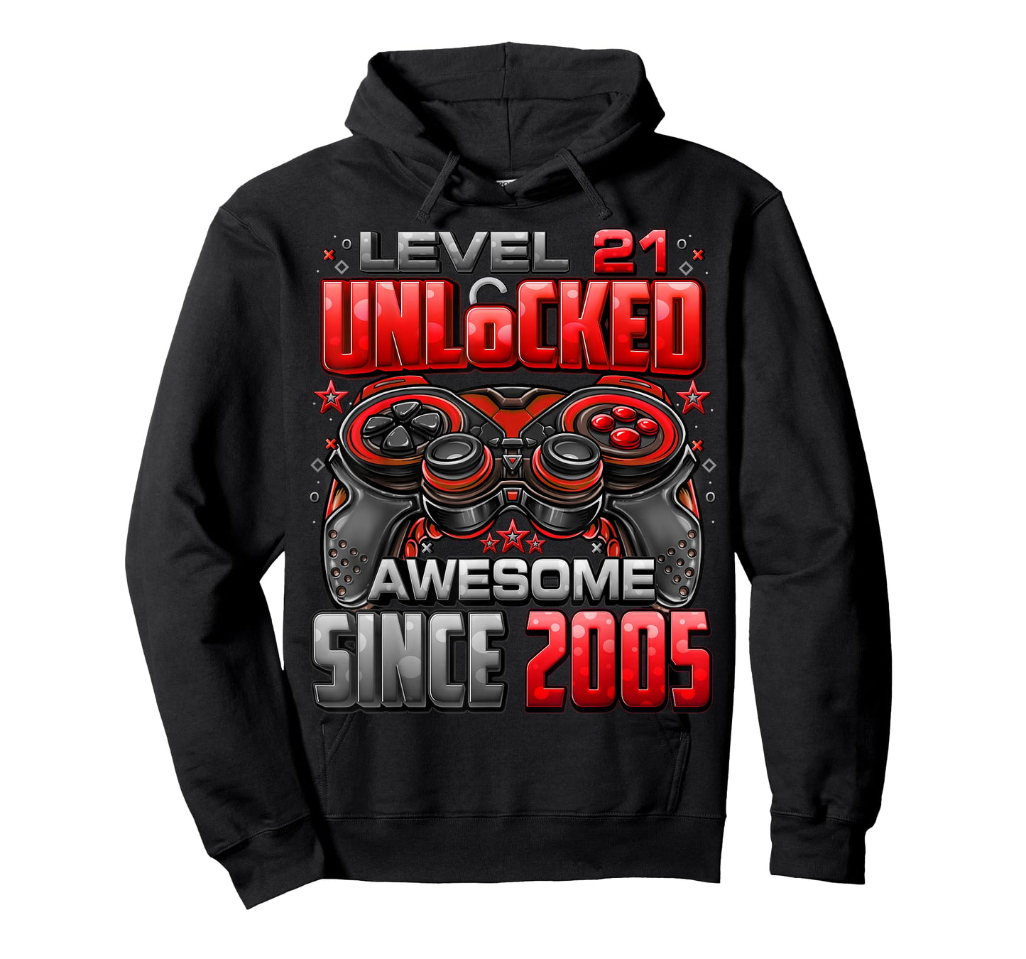 Level 21 Unlocked Awesome Since 2005 21st Birthday Gaming T-Shirt