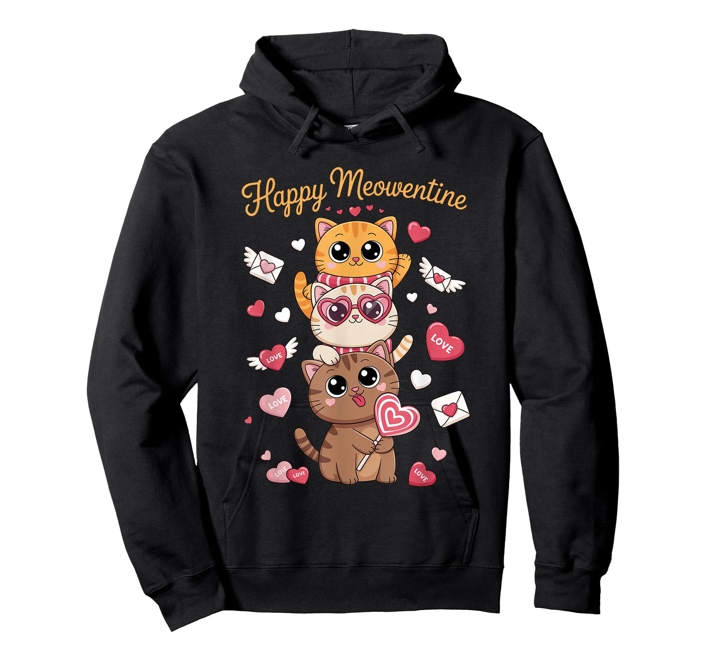 Happy Meowentines Cute Valentine Cat Lovers Girls Women Kid T-Shirt