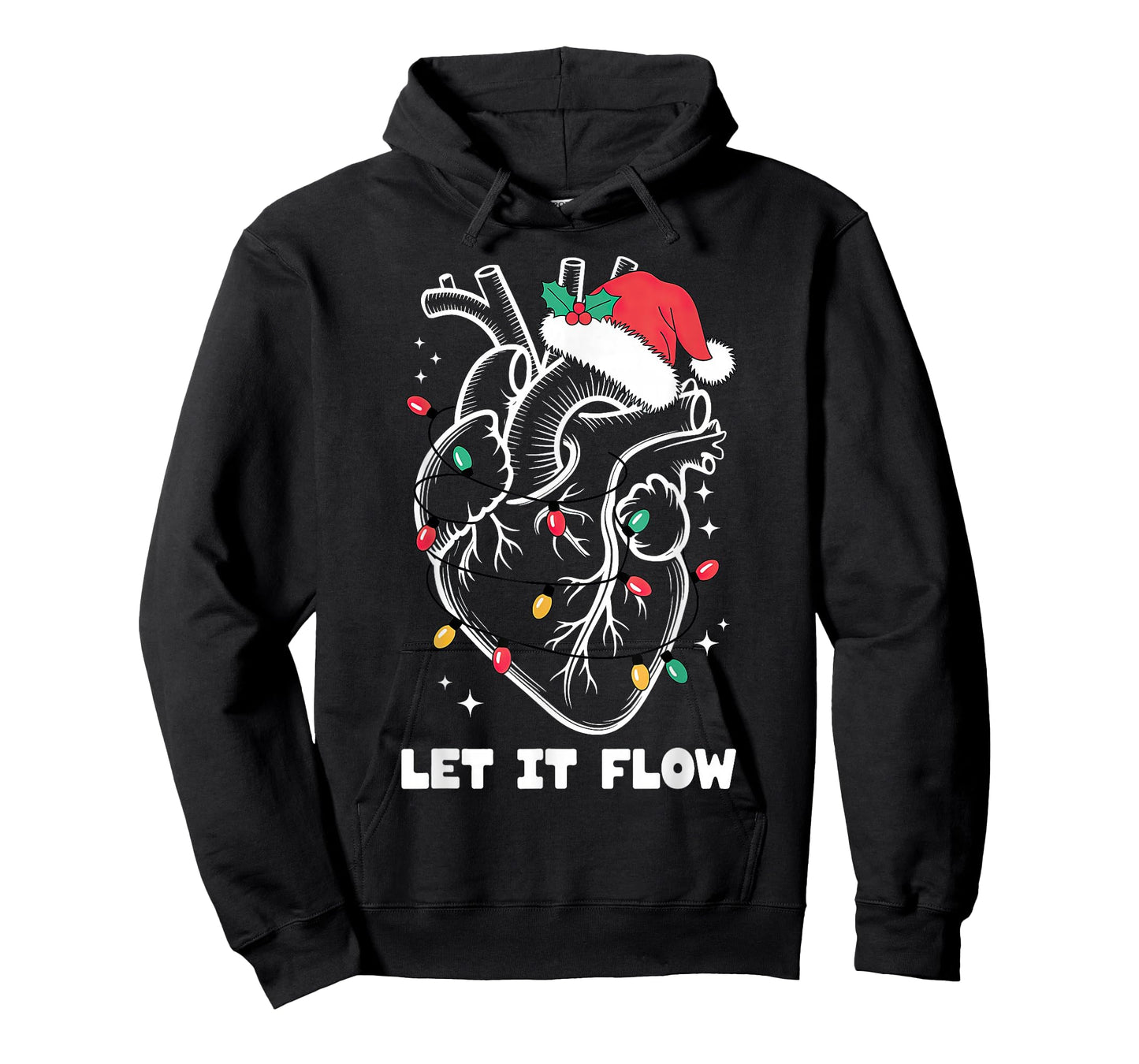 Let It Flow Anatomy Heart Santa Xmas T-Shirt