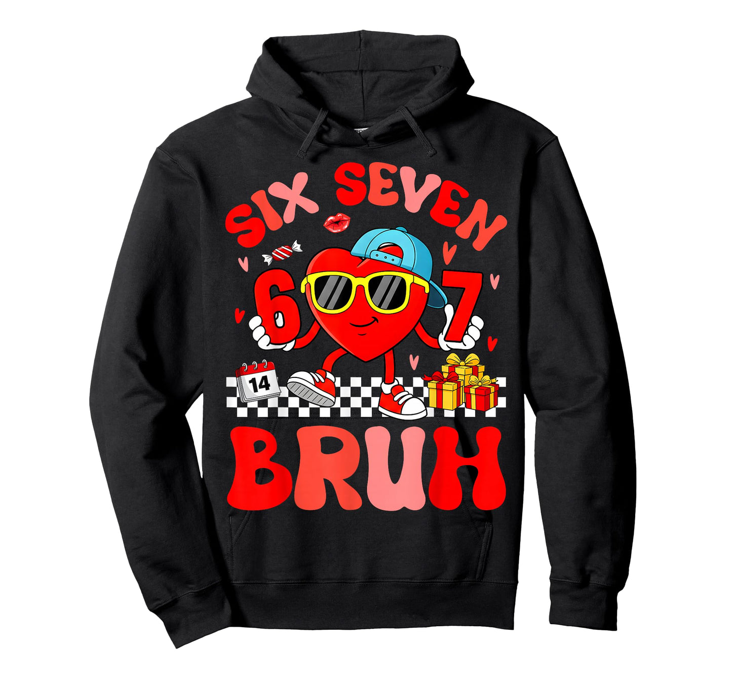 Funny Meme 67 Six Seven Bruh Valentine Heart Toddler Kid Boy T-Shirt