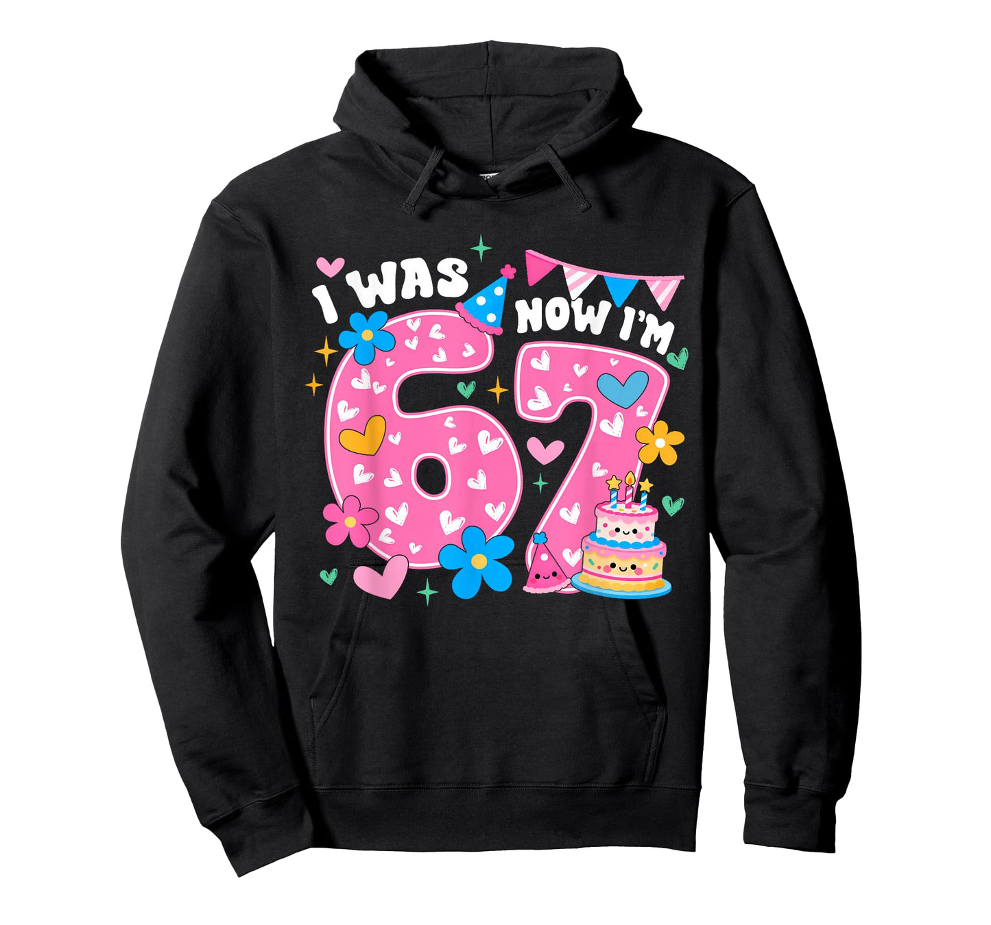 I was 6 Now I'm 7 Six Seven Birthday Girls 7th B-Day 67 Meme T-Shirt
