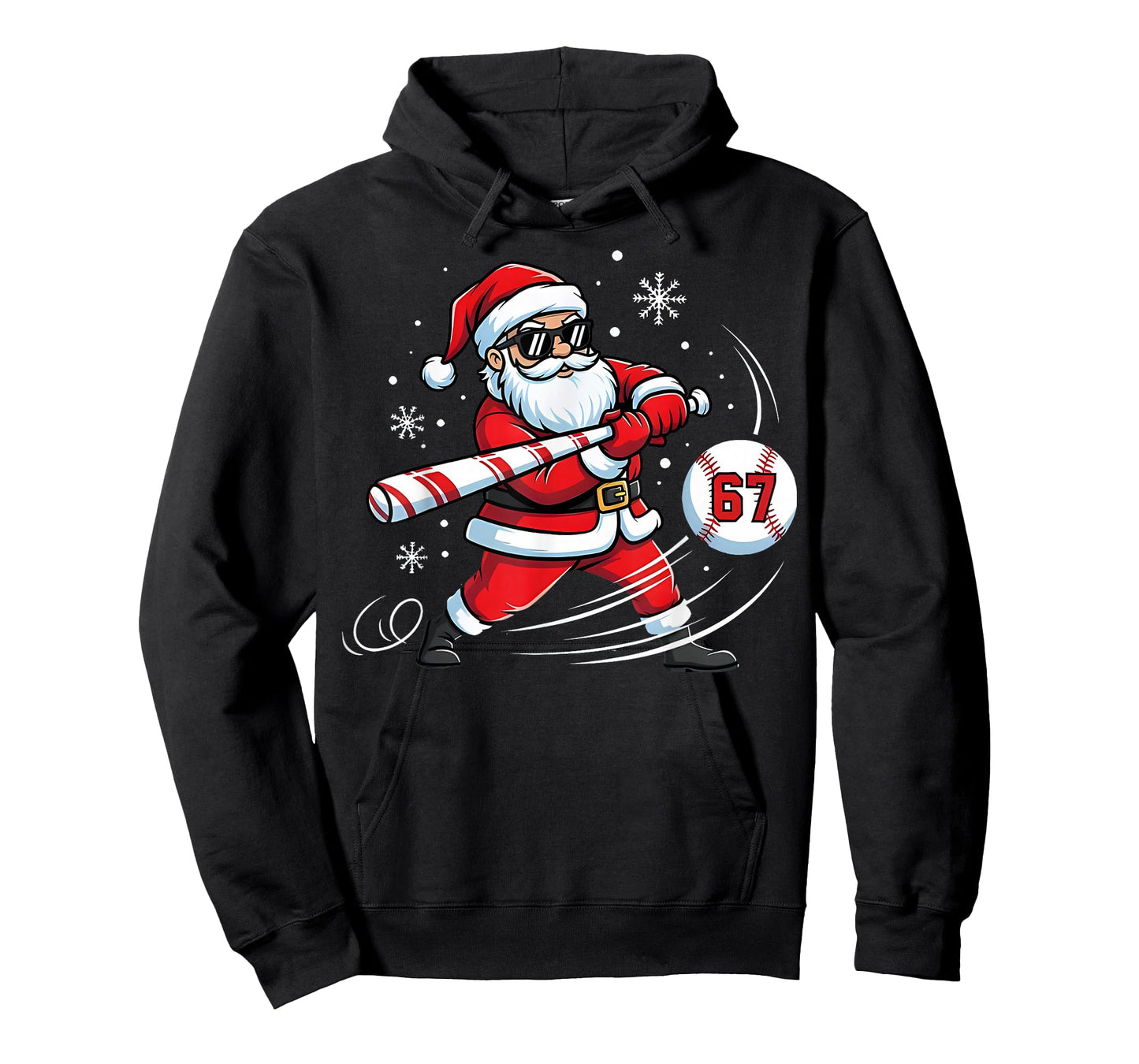 Santa Sports 67 Design for Boys Christmas Baseball Player T-Shirt