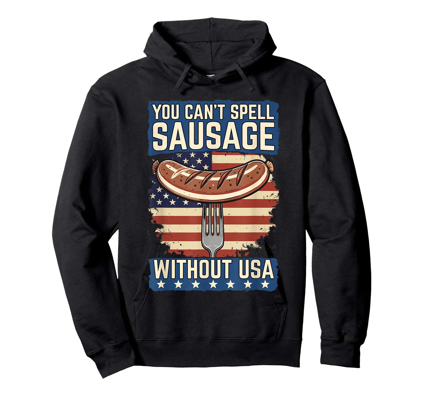 You Can't Spell Sausage Without USA Funny Patriotic BBQ T-Shirt