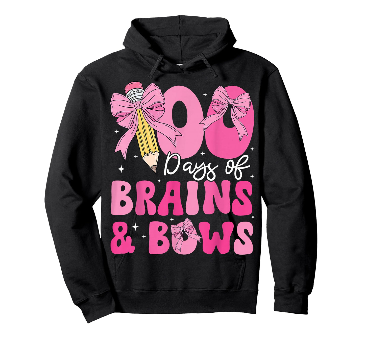 100 Days of School Brains and Bows 100th Day of School Girls T-Shirt