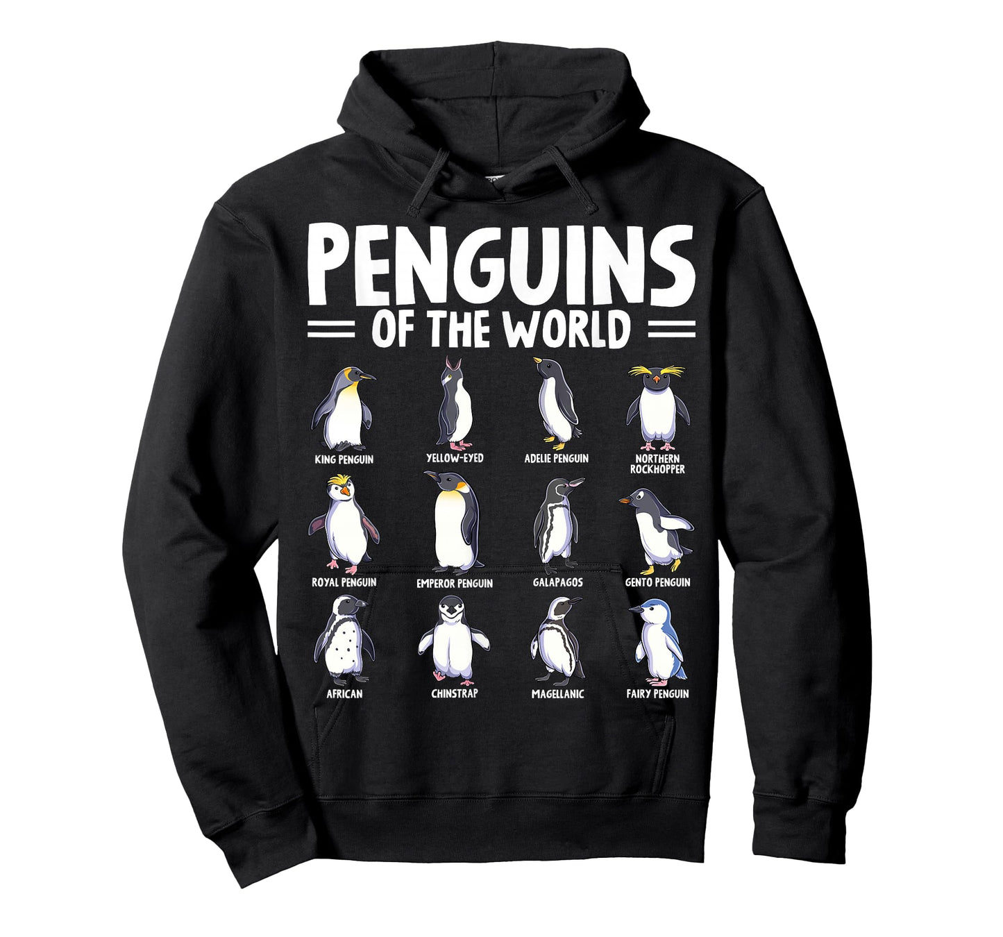 Penguins of The World Sea Animal Lover Penguin Types T-Shirt