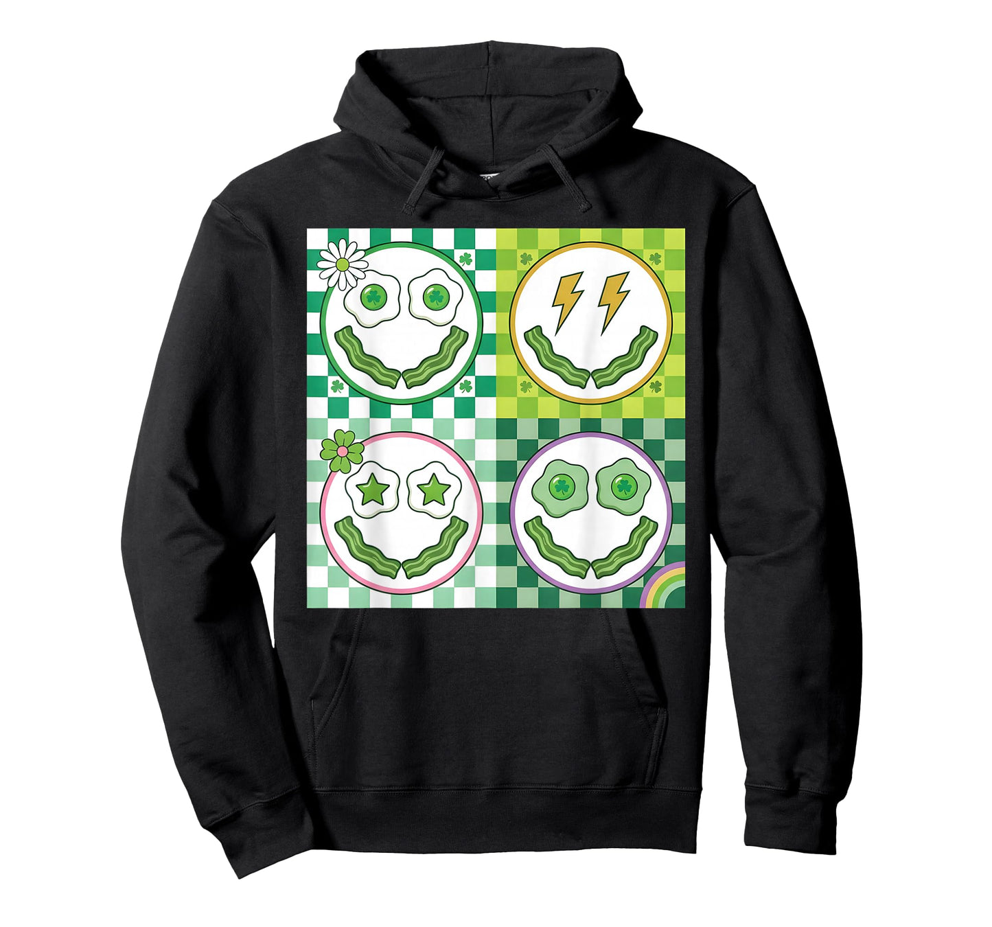 Green Smile Face Eggs and Bacon Breakfast St Patricks T-Shirt