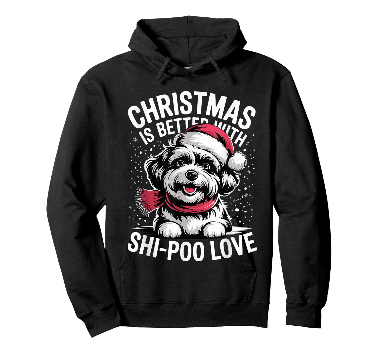 Cute Xmas Puppy Dog Christmas is Better with Shi-Poo Love T-Shirt