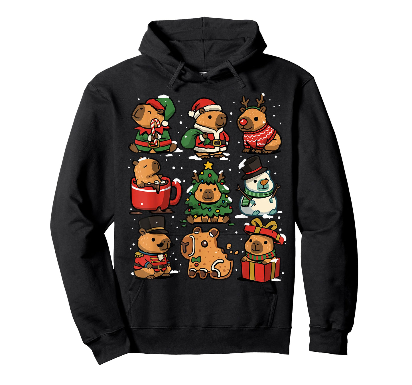 Christmas Capybara Funny Cappy Xmas Family Capybaras Winter T-Shirt