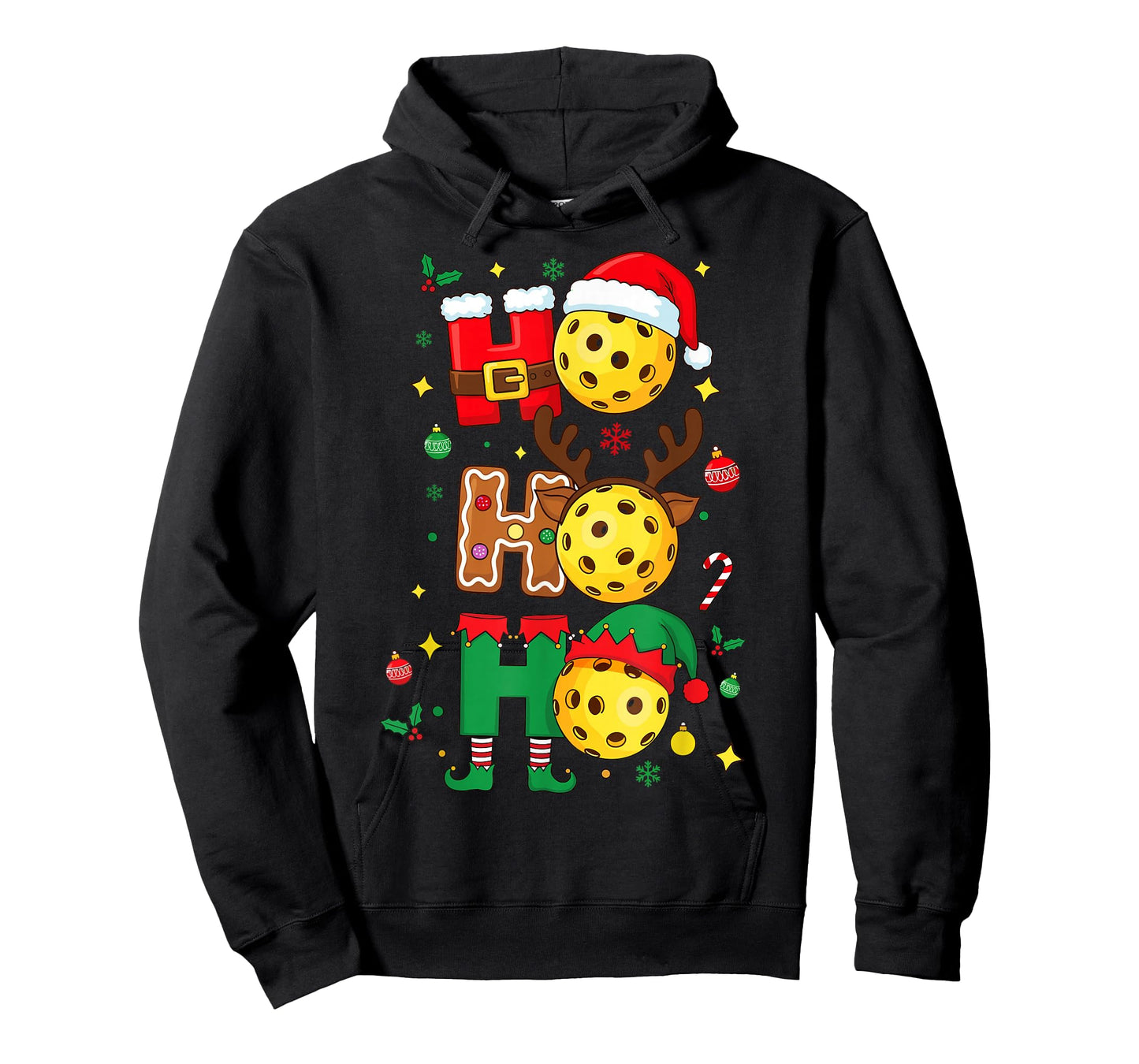 Ho Ho Ho Pickleball Christmas, Funny Paddle Players Holiday T-Shirt