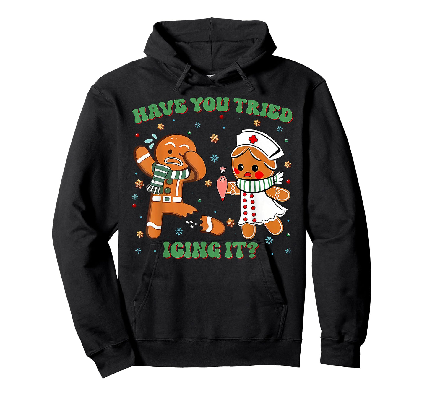 ICU Nurse Christmas Cute Gingerbread Have You Tried Icing It T-Shirt