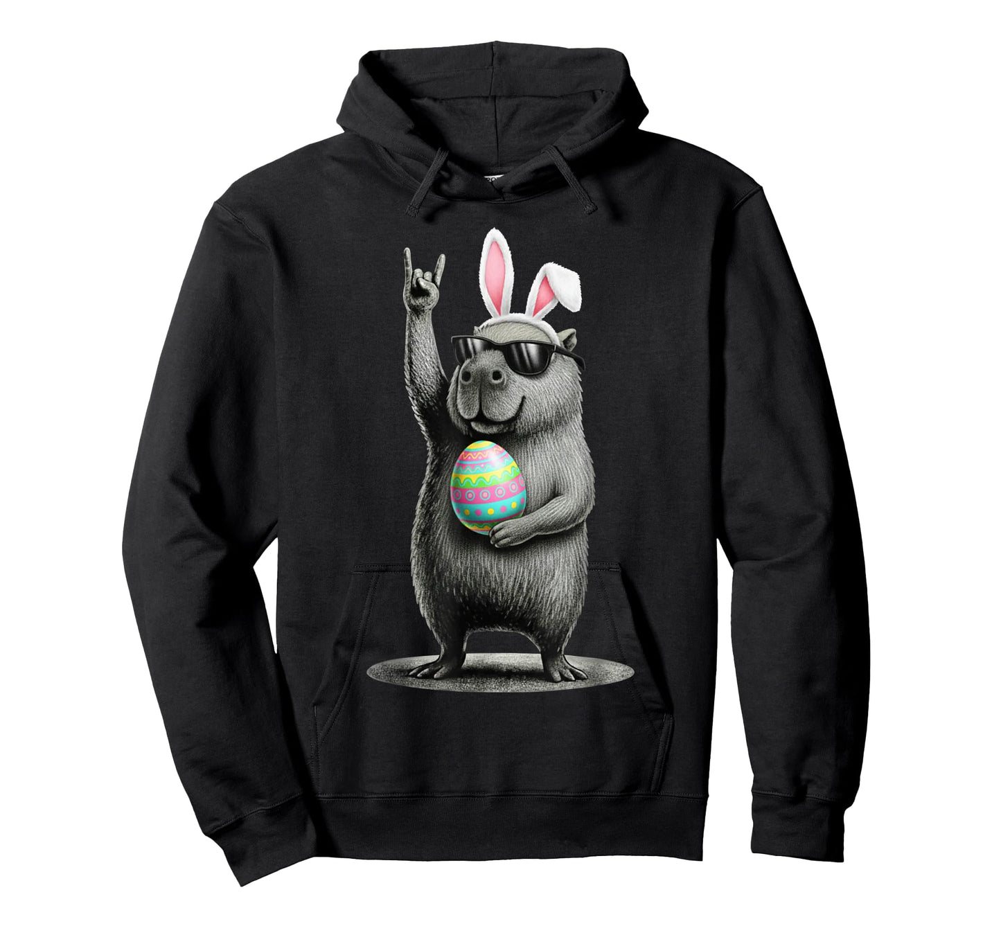 Retro Capybara Rock Music Men Women Kids Funny Easter Day T-Shirt