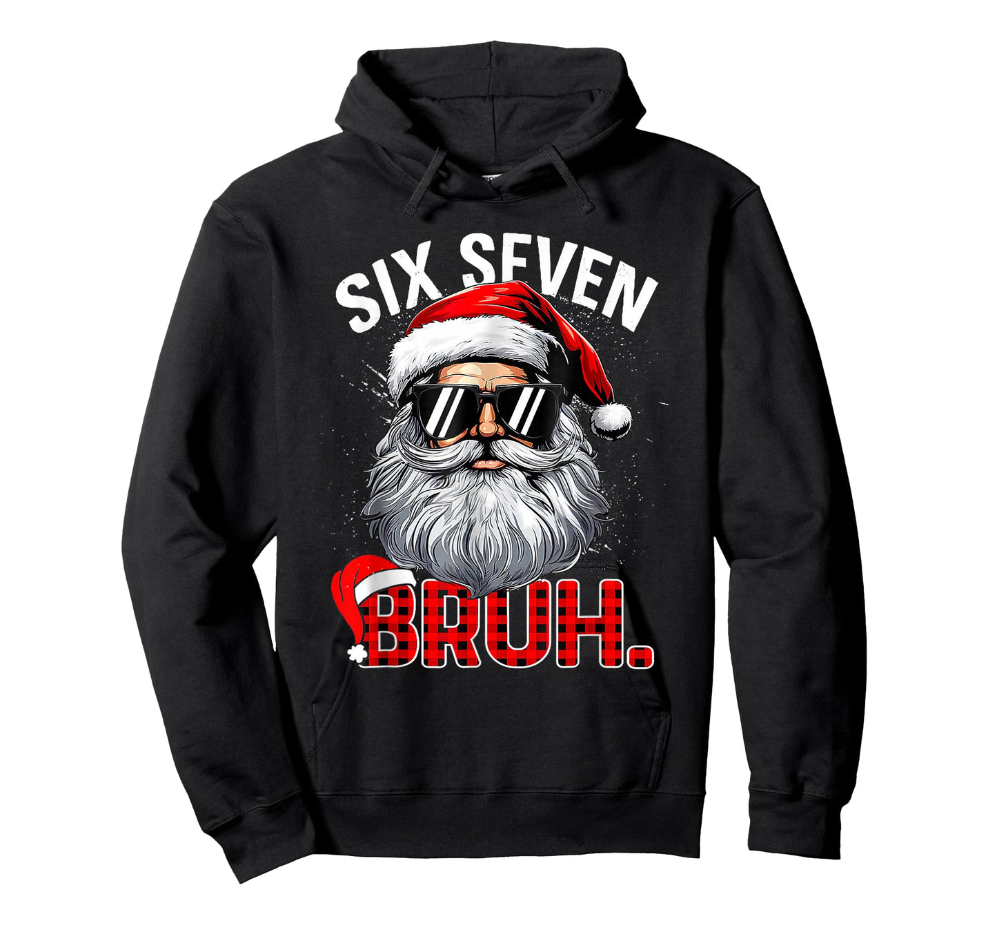 67 Six Seven Bruh Funny Santa Bruh Plaid Christmas Pajamas T-Shirt