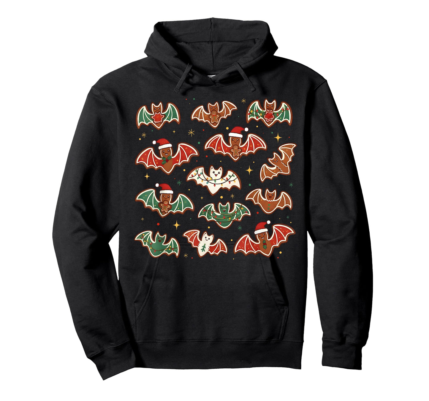 Cute Gingerbread Bats Spooky Christmas Cookie Merry Batmas T-Shirt