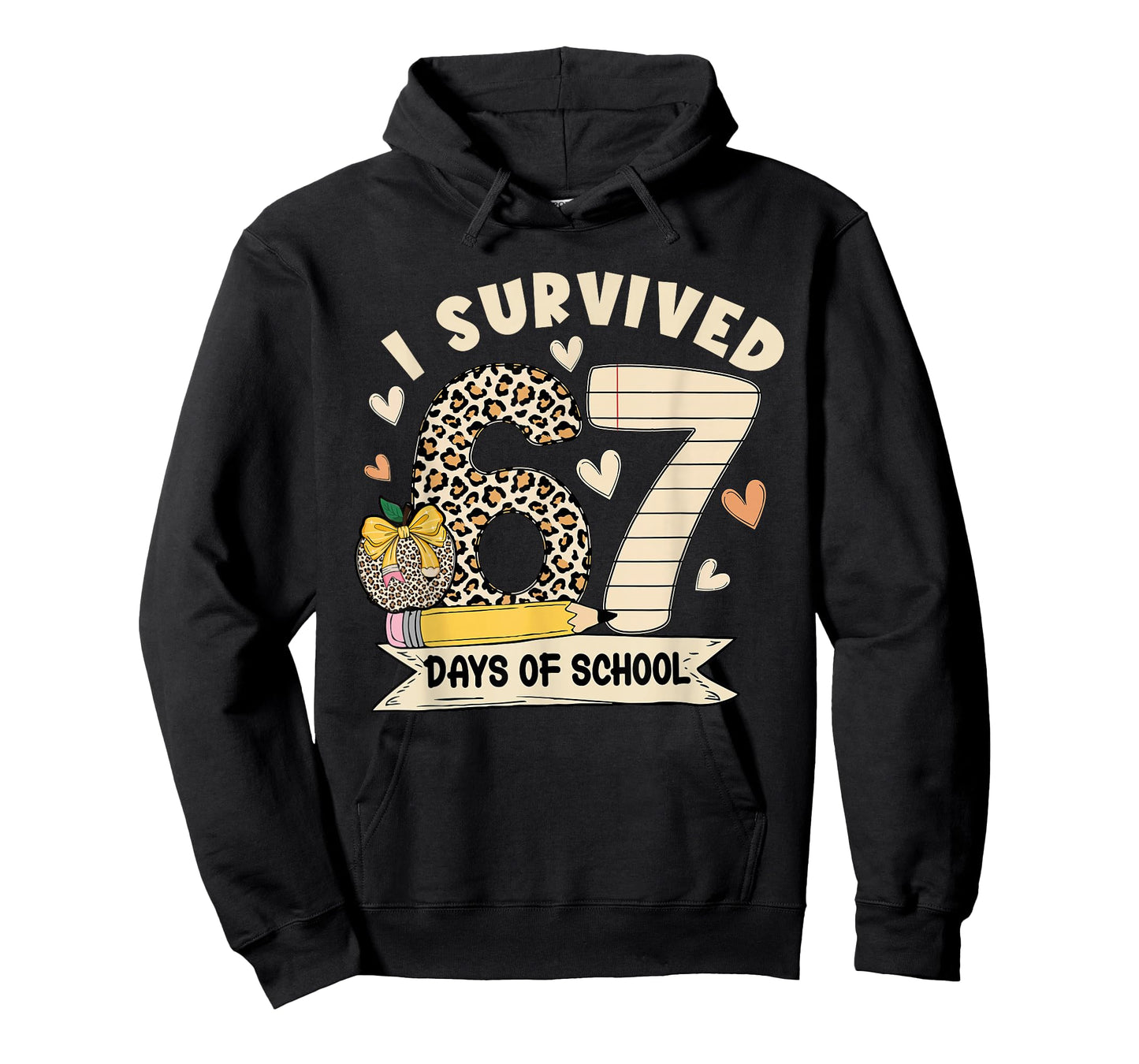 I Survived 67 Days of School Funny Leopard Student Style T-Shirt