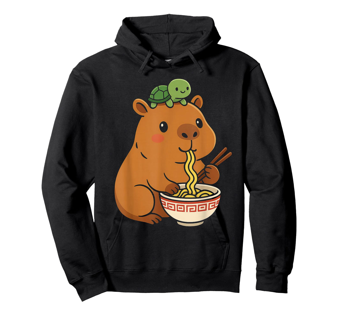 Capybara Anime Ramen Turtle Funny Graphic Kawaii Capibara T-Shirt