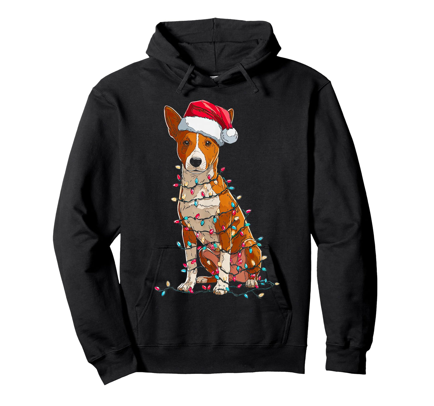 Funny Basenji Christmas Graphics Dog Lights Lover T-Shirt