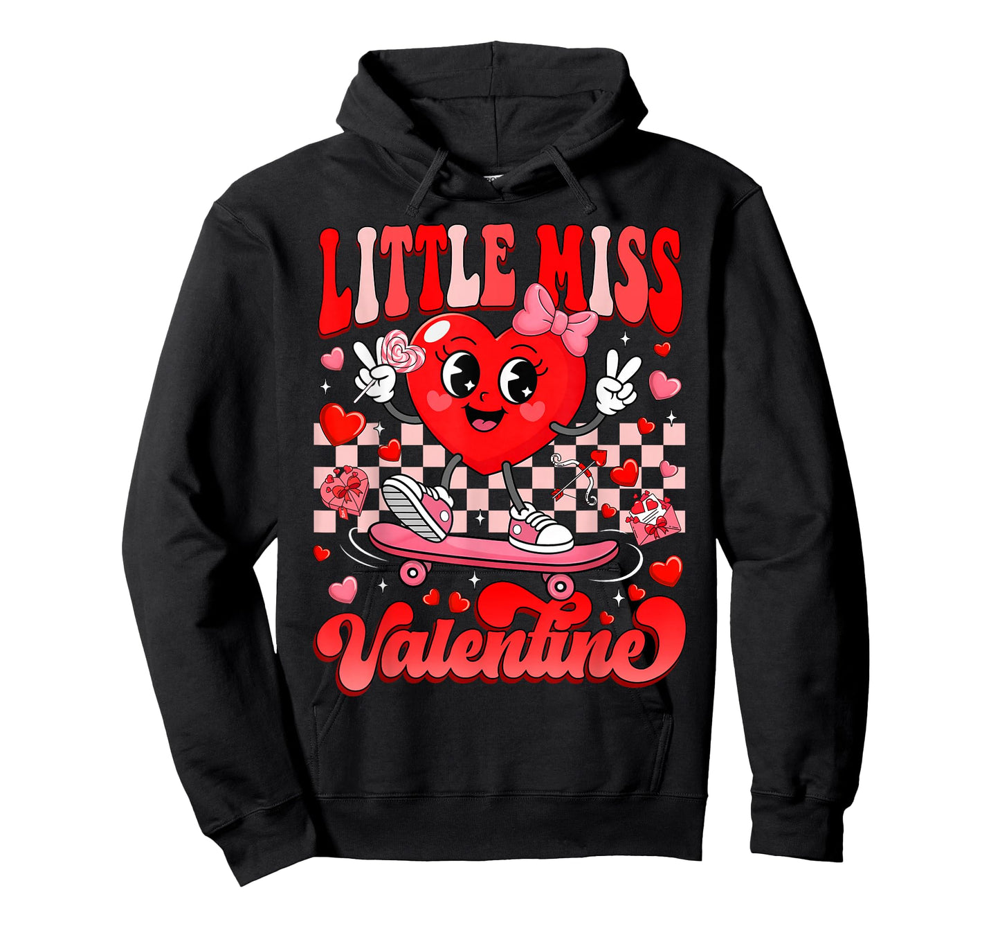 Groovy Little Miss Valentine Cute Candy Heart Women Girl Kid T-Shirt