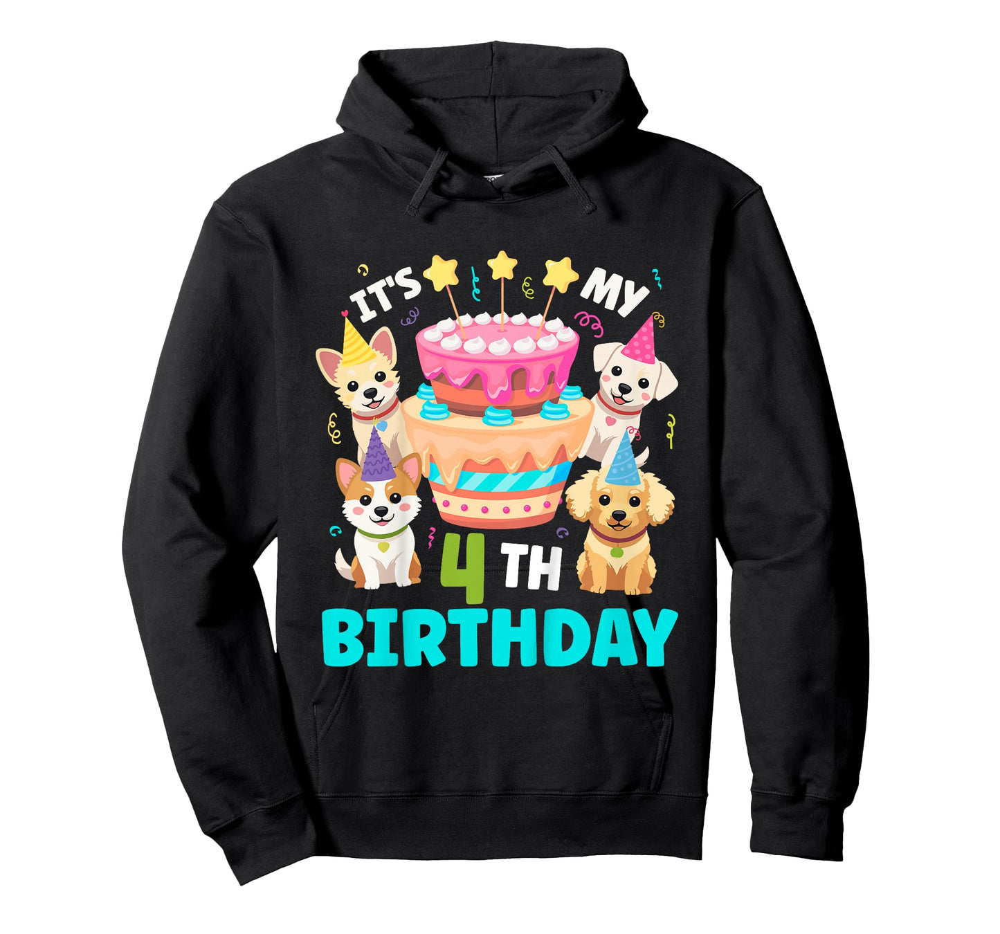4th Dog Birthday Party Four Year Old Puppy Birthday T-Shirt